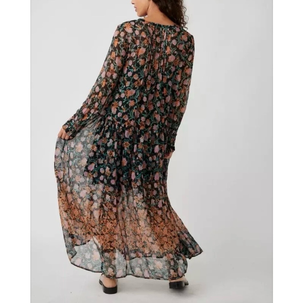 Free People See It Through Dress in Black Combo Floral | XL | EUC - Picture 13 of 14